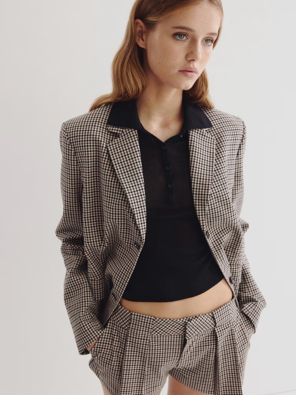 H&M Plaid Elbow Patch Blazer | Size 4